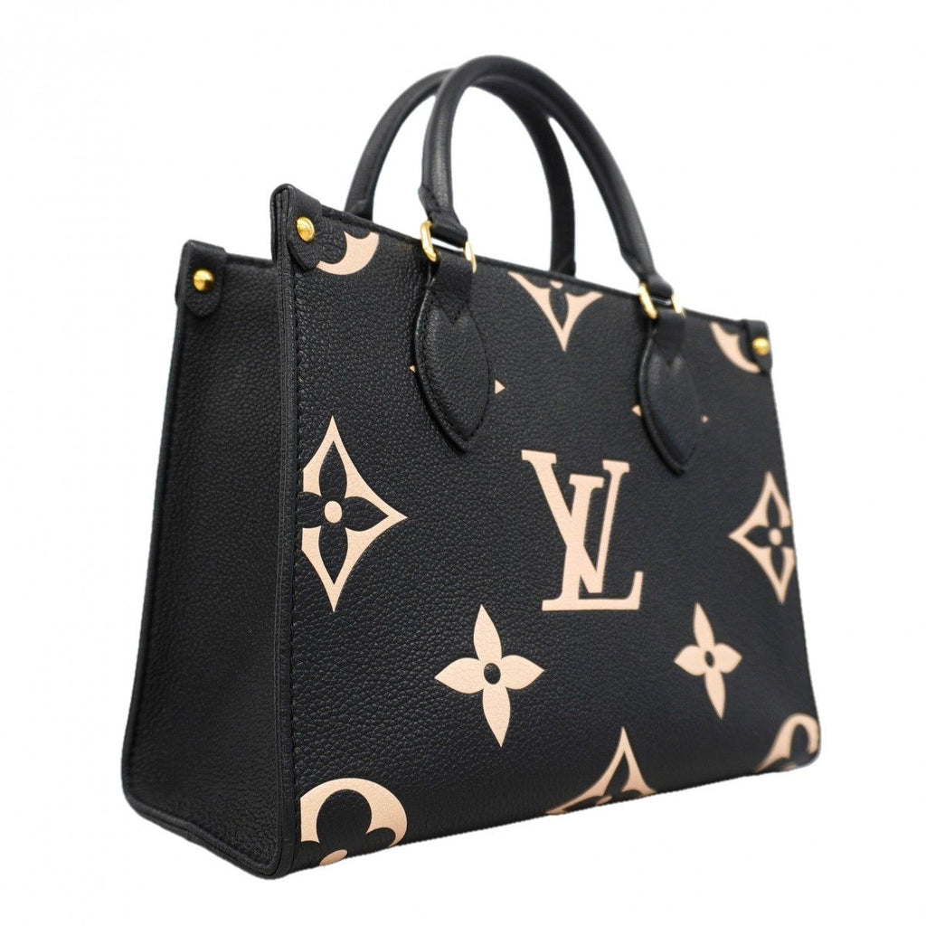 Louis Vuitton Handbag Monogram Empreinte Bicolor On The Go PM Black Beige 2-Way — view 2