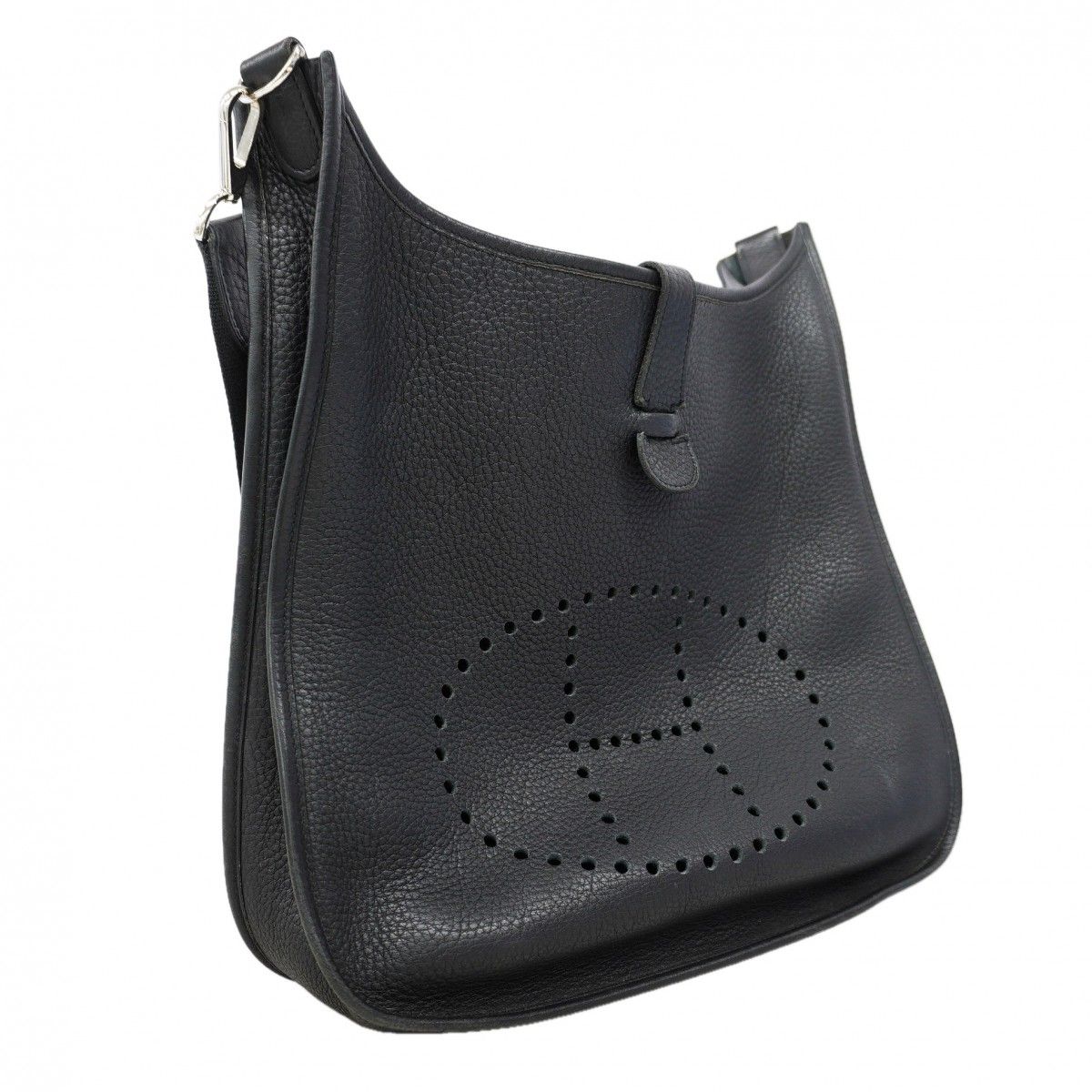 Hermes Shoulder Bag Taurillon Clemence Black Silver — view 2