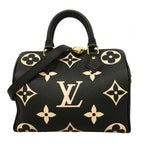 Louis Vuitton Handbag Monogram Empreinte Bicolor Speedy Bandouliere 25 Black