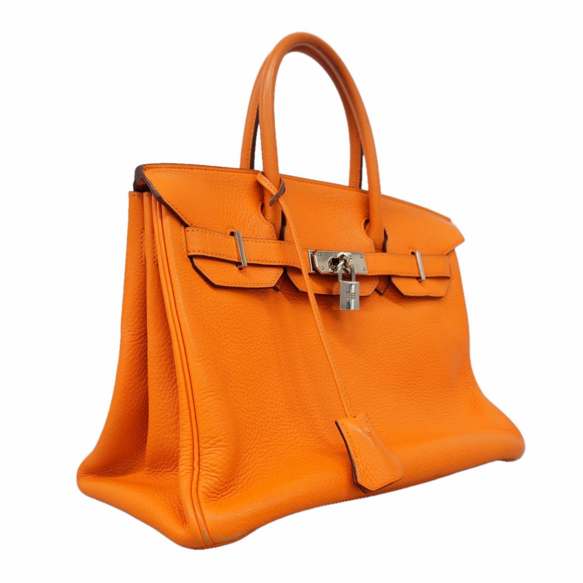 Hermes Handbag Birkin 30 Togo Orange Silver — view 2
