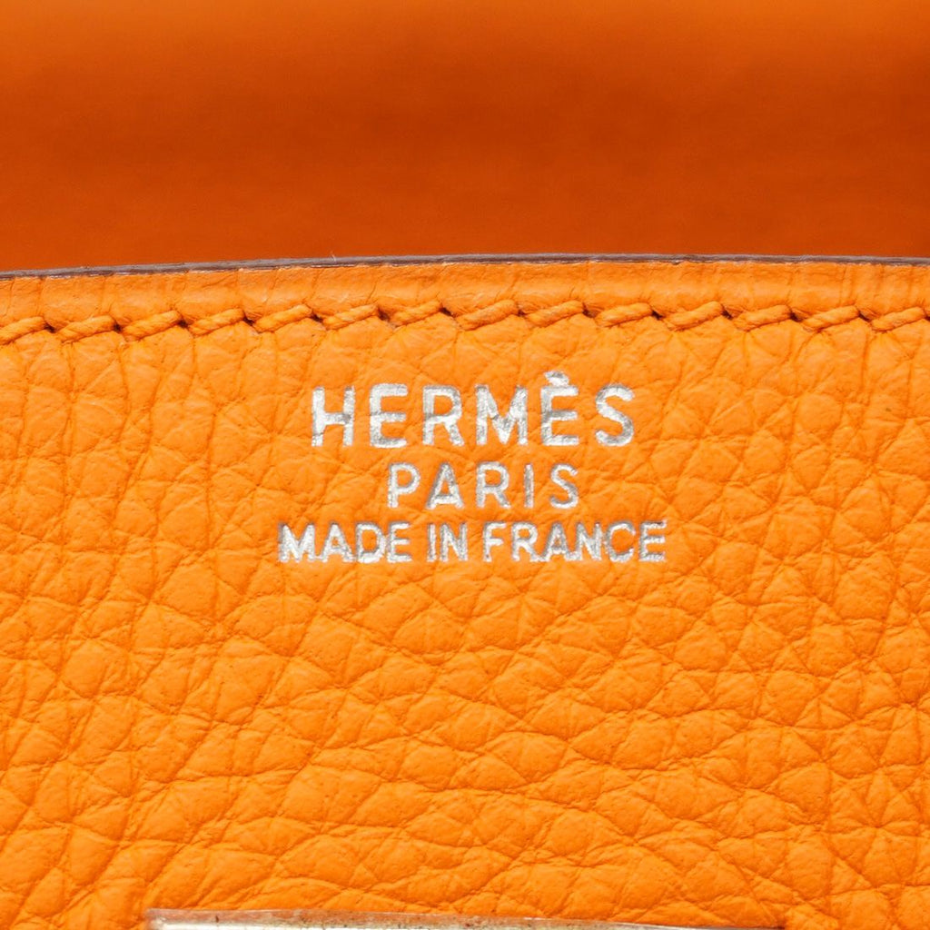 Hermes Handbag Birkin 30 Togo Orange Silver — view 5