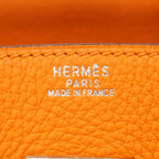 Hermes Handbag Birkin 30 Togo Orange Silver — view 5