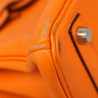 Hermes Handbag Birkin 30 Togo Orange Silver — view 6