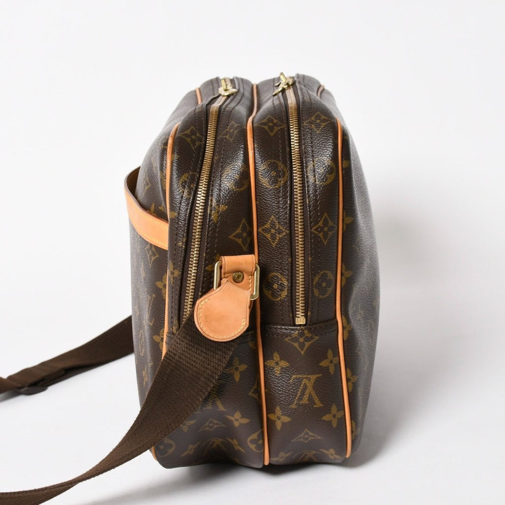 Louis Vuitton Reporter GM Shoulder Bag Monogram Canvas Brown Gold — view 4