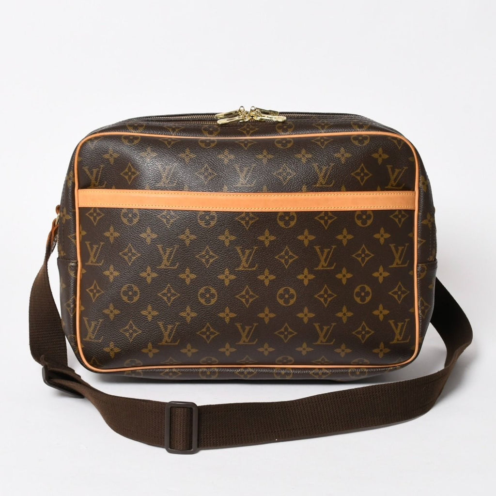 Louis Vuitton Reporter GM Shoulder Bag Monogram Canvas Brown Gold