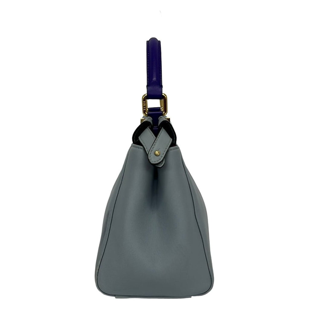 Fendi Handbag Peekaboo Iconic Small Selleria Light Blue Leather — view 4