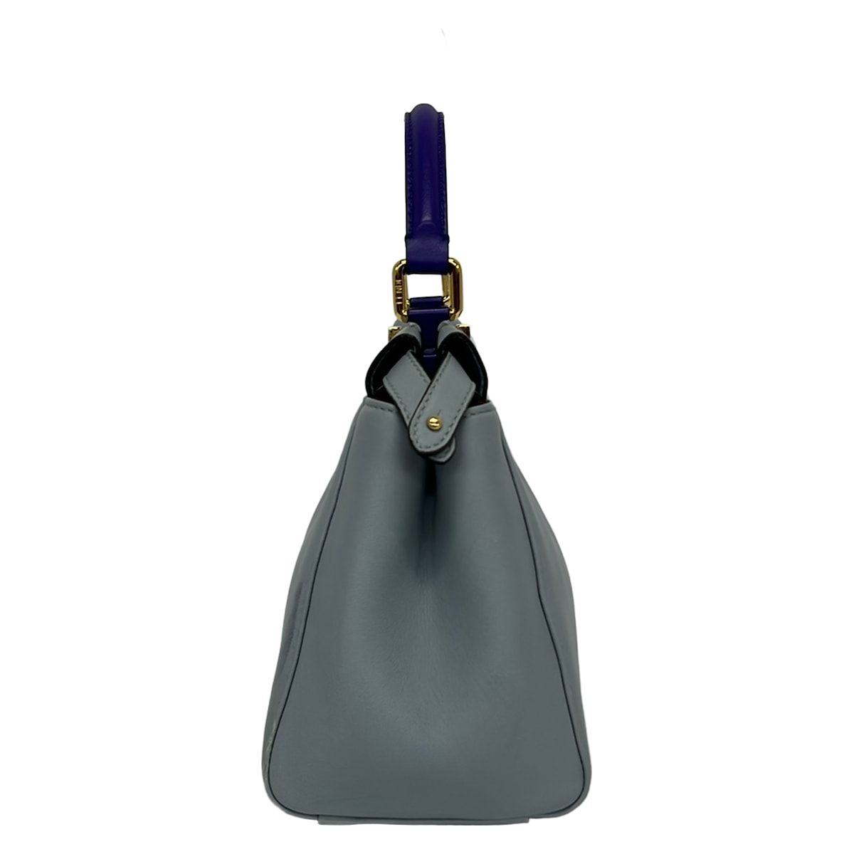 Fendi Handbag Peekaboo Iconic Small Selleria Light Blue Leather — view 4