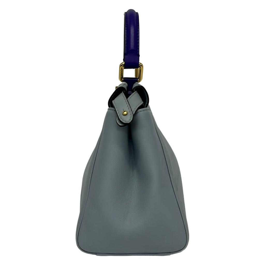 Fendi Handbag Peekaboo Iconic Small Selleria Light Blue Leather — view 2