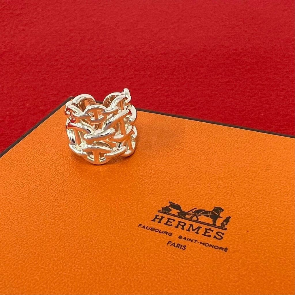 Hermes Ancene GM Ring 925 Sterling Silver