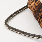 Fendi Shoulder Bag Mamma Baguette Silver Leopard Leather Calf Hair — view 7