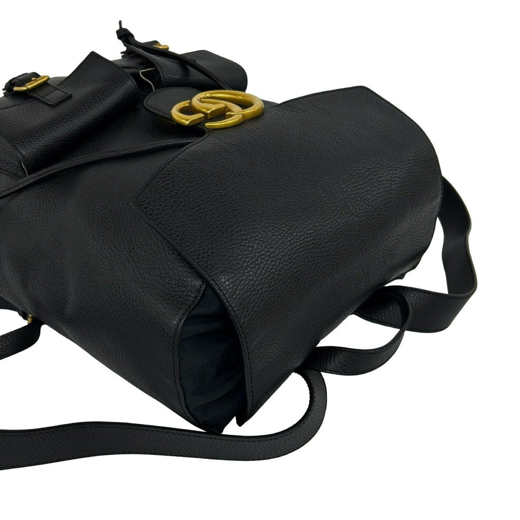 Gucci GG Logo Leather Backpack Black — view 4