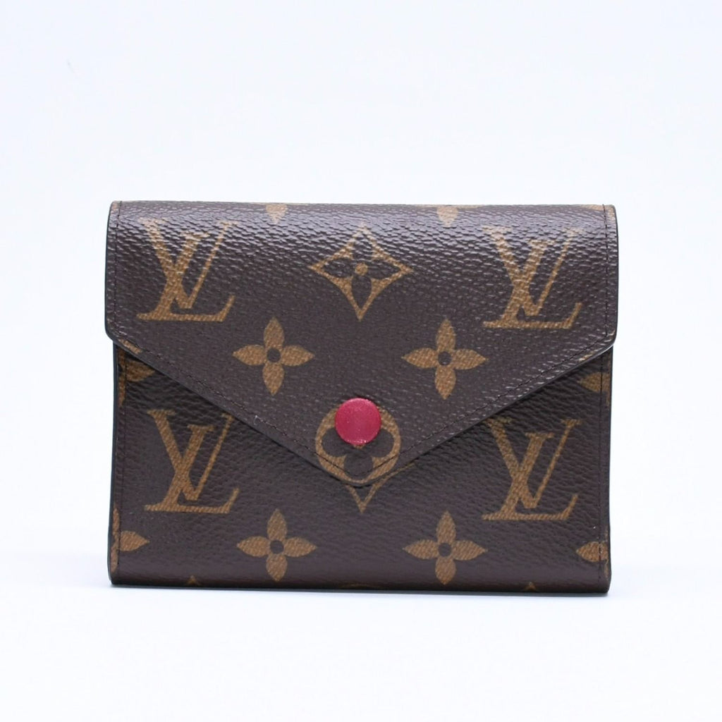 Louis Vuitton Portefeuille Victorine Trifold Wallet Monogram Brown Fuchsia