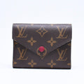 Louis Vuitton Portefeuille Victorine Trifold Wallet Monogram Brown Fuchsia