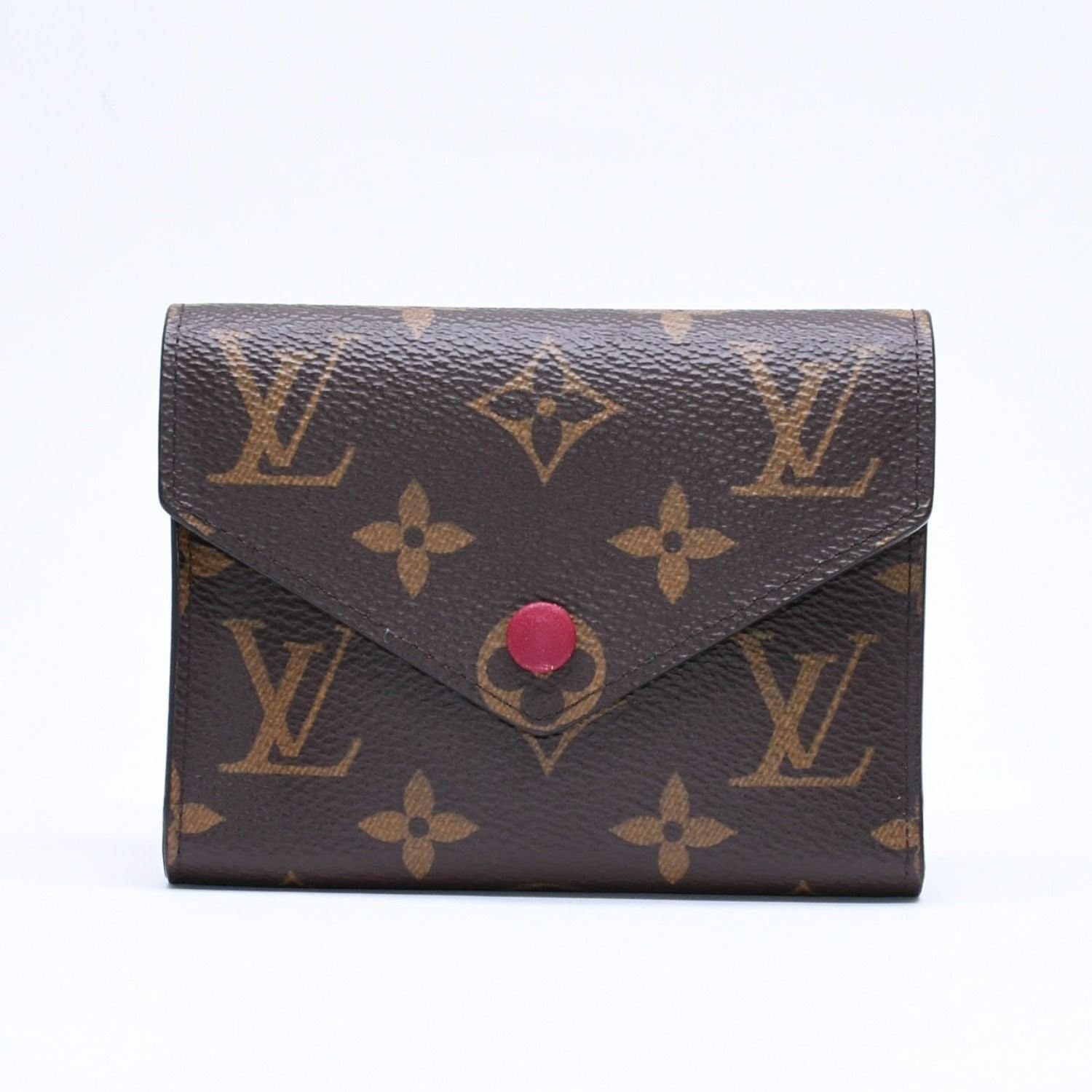 Louis Vuitton Portefeuille Victorine Trifold Wallet Monogram Brown Fuchsia