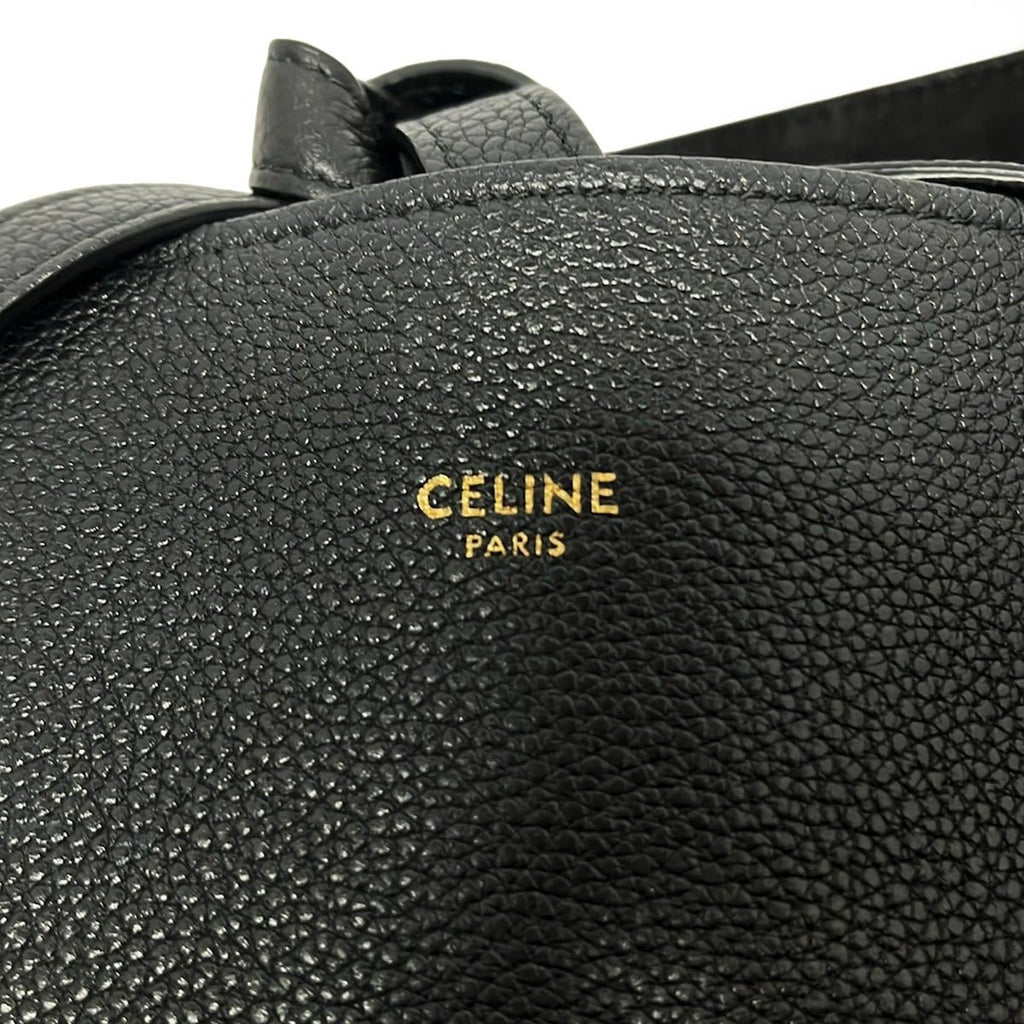 Celine Tote Cabaphantom Small with Belt Black Leather — view 9