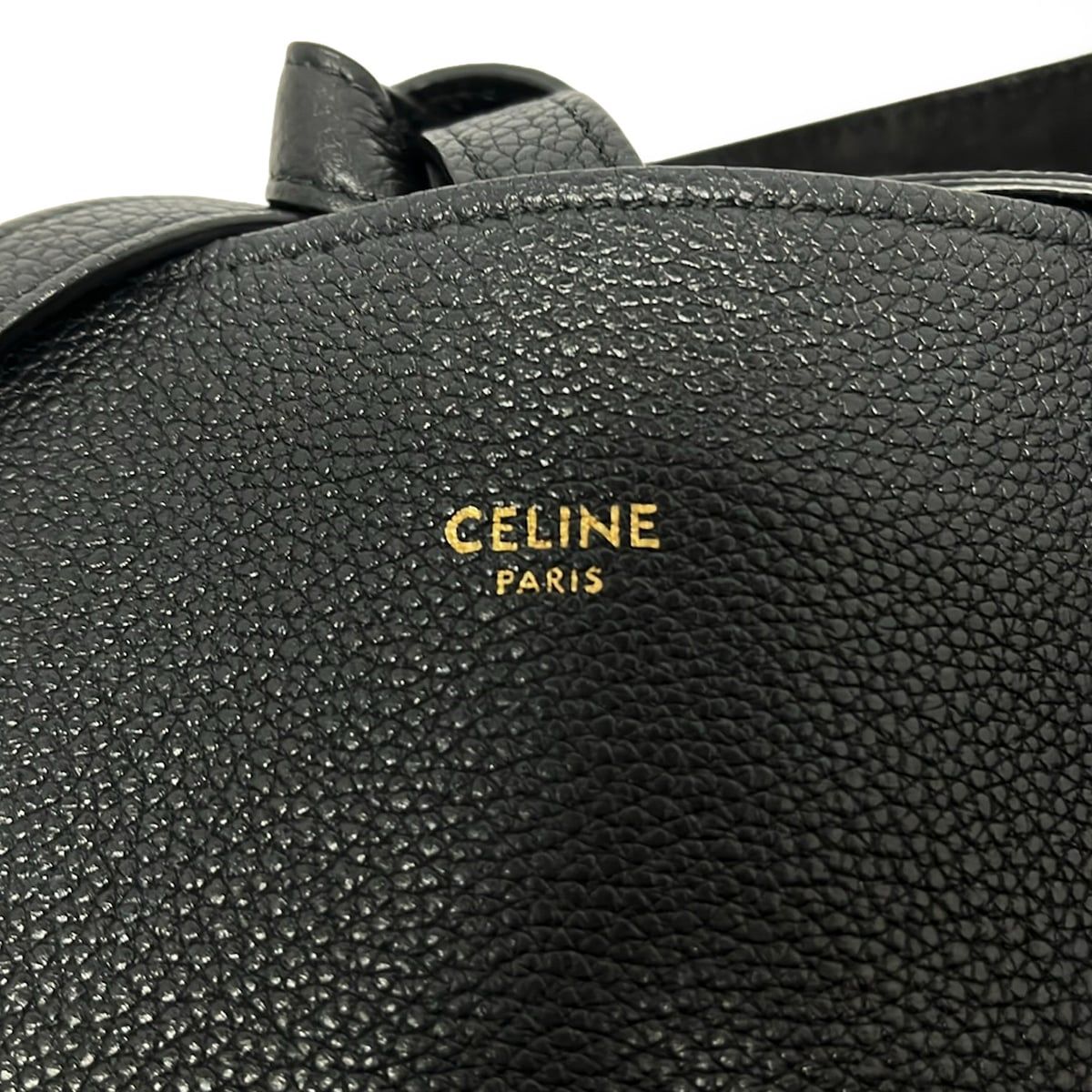 Celine Tote Cabaphantom Small with Belt Black Leather — view 9