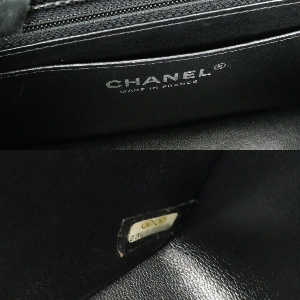 Chanel Chezblanc Stitch Mini 20 Chain Shoulder Bag Black Silver Caviar Leather — view 6