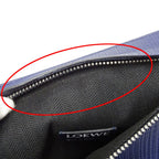 Loewe Clutch Anagram T Pouch Leather Navy Blue — view 7