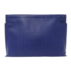 Loewe Clutch Anagram T Pouch Leather Navy Blue — view 2