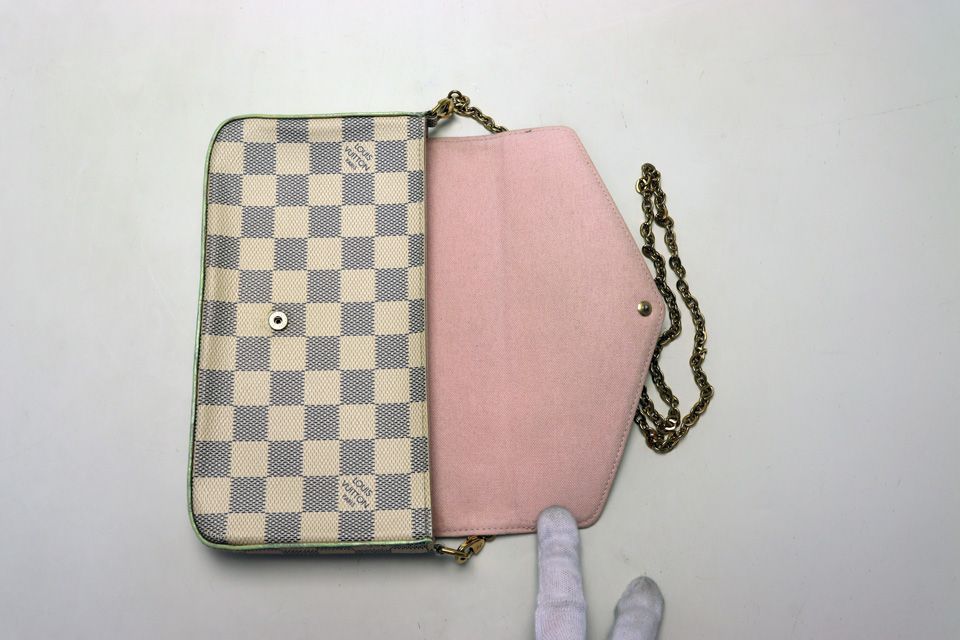 Louis Vuitton Damier Azur Pochette Felicie Chain Wallet Shoulder — view 4