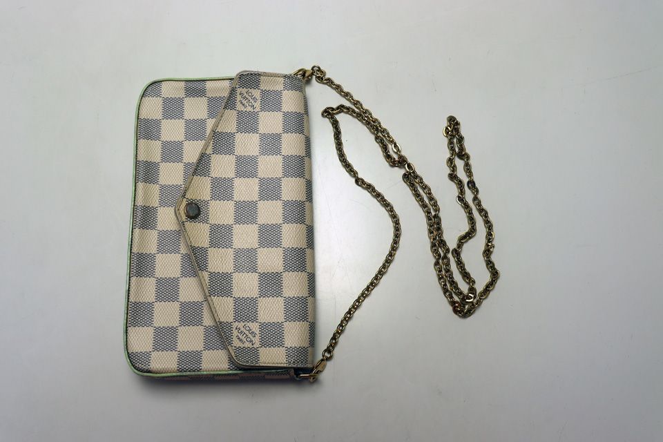 Louis Vuitton Damier Azur Pochette Felicie Chain Wallet Shoulder — view 6