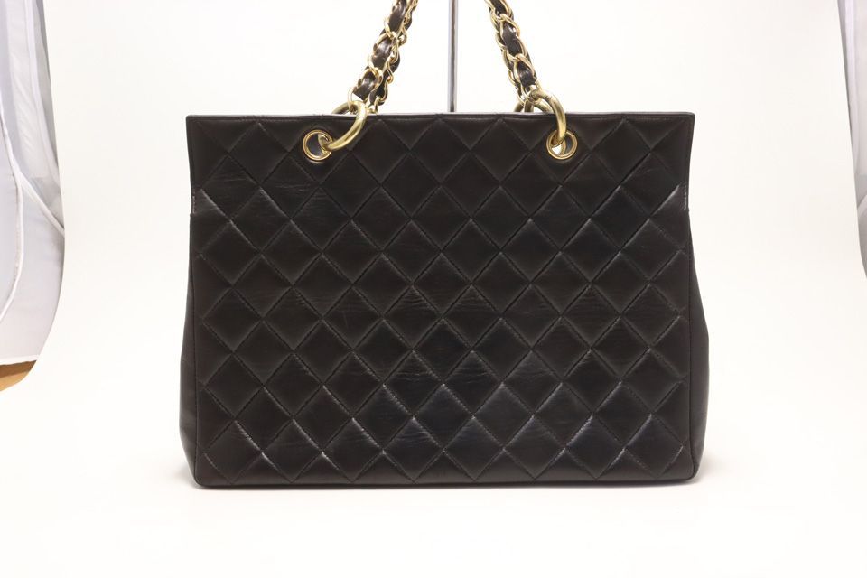 Chanel Lambskin Quilted Chain Tote — view 2