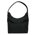 Gucci Shoulder Bag GG Pattern Black Leather