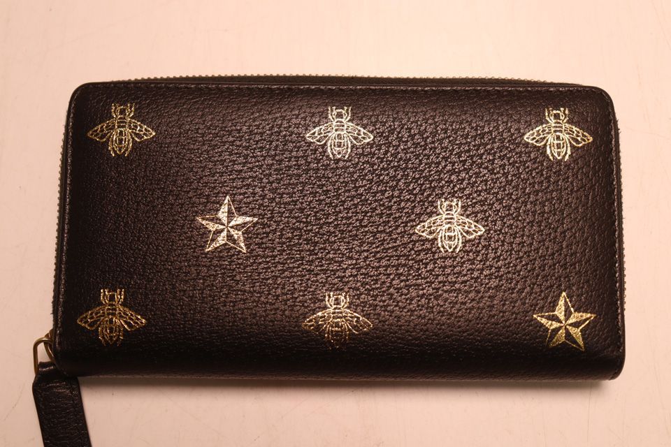 Gucci Bee & Star Leather Zip Around Wallet — view 2