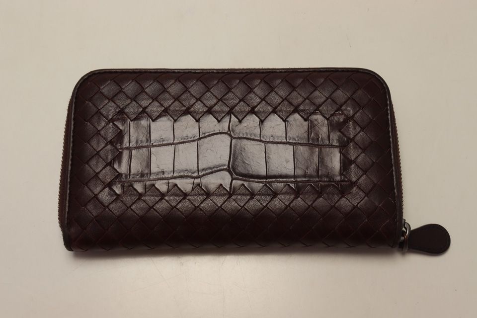 Bottega Veneta Intre Croco Leather Zip Around Wallet — view 2
