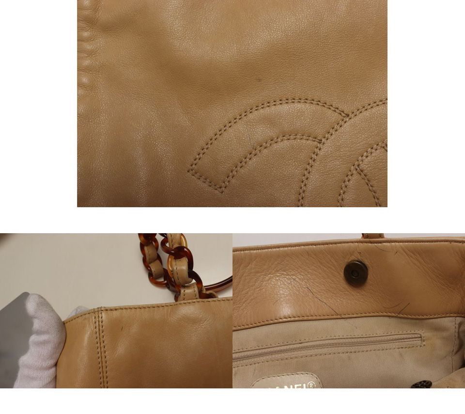 Chanel No 5 CC Logo Leather Tote Shoulder — view 8
