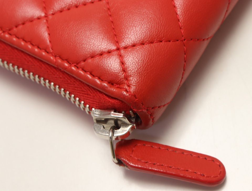 Chanel Lambskin Quilted Zip Around Wallet — view 4