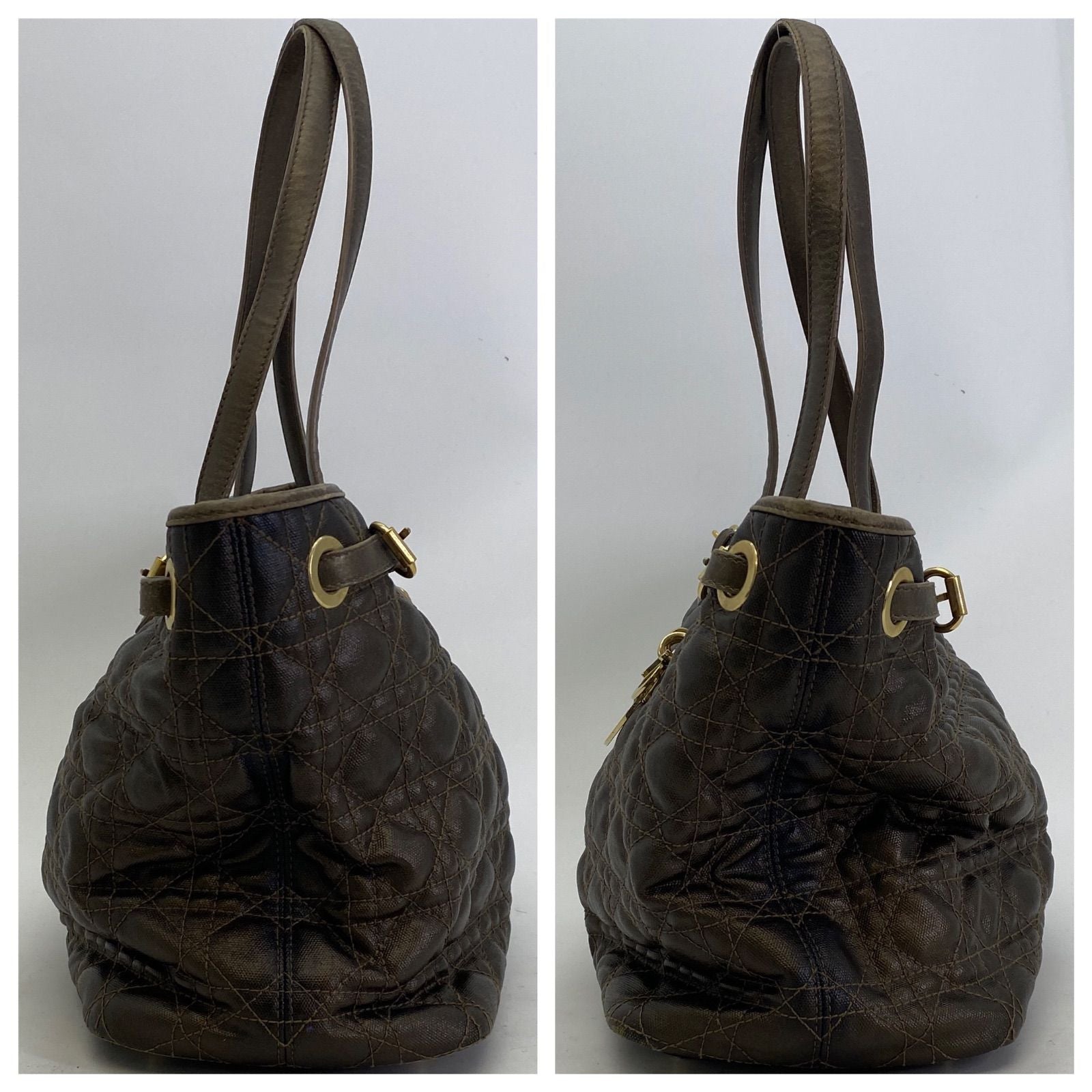 Dior Panarea Tote Cannage Stitch Brown — view 5