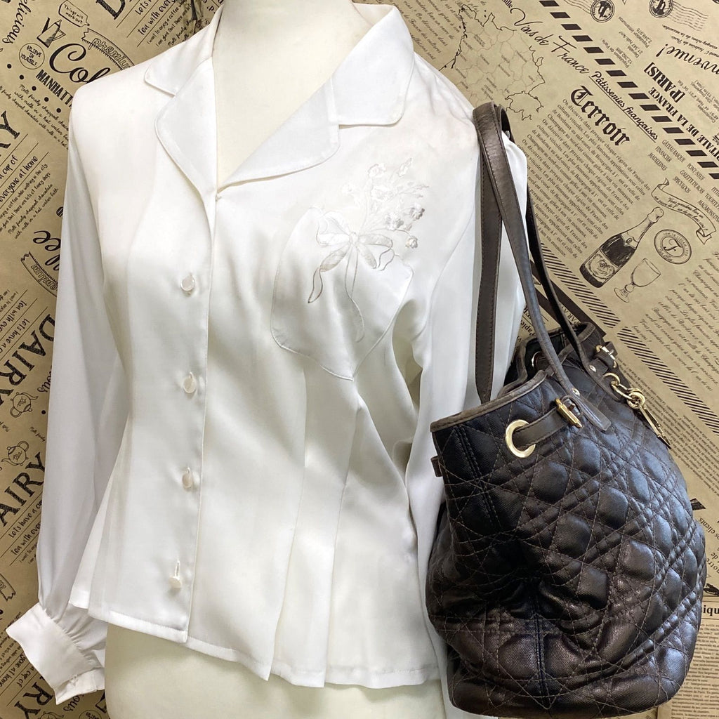 Dior Panarea Tote Cannage Stitch Brown — view 3