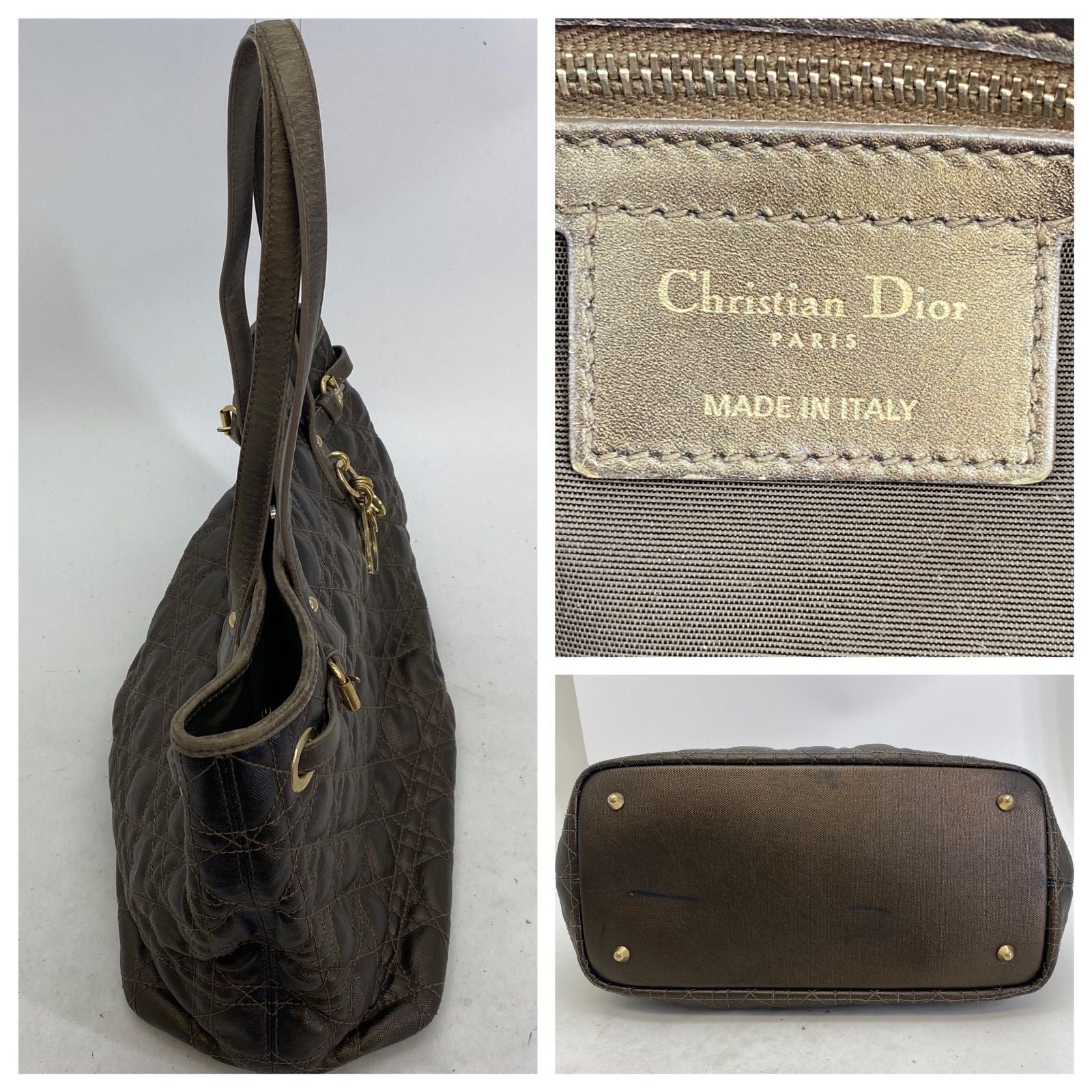 Dior Panarea Tote Cannage Stitch Brown — view 4