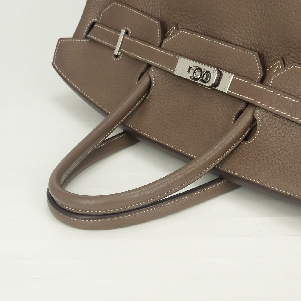 Hermes Birkin 40 Tote Taurillon Clemence Etoupe Gray Silver — view 4