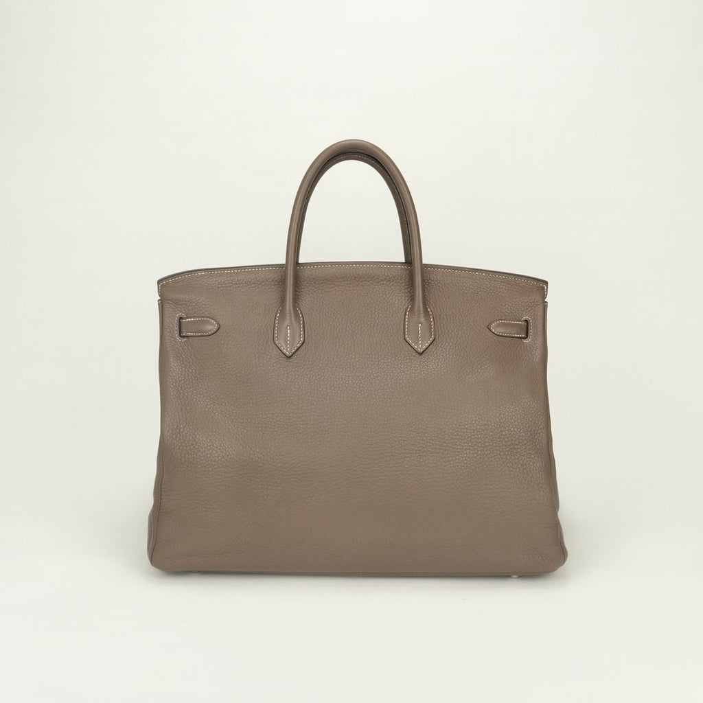 Hermes Birkin 40 Tote Taurillon Clemence Etoupe Gray Silver — view 3