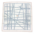 Hermes Super Carre 90 Scarf Bolduc Ribbon Pattern White Ginza 100% Silk