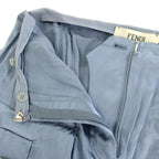 Fendi Cargo Pocket Mini Skirt Trapezoid Zucchini Plate 40 Light Blue — view 3