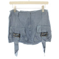 Fendi Cargo Pocket Mini Skirt Trapezoid Zucchini Plate 40 Light Blue