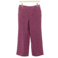 Chanel Vintage Tweed Flare Pants CC Logo Wool Blend 38 Pink Purple