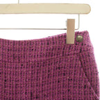 Chanel Vintage Tweed Flare Pants CC Logo Wool Blend 38 Pink Purple — view 4