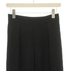 Hermes Rayon Silk 1 Tuck Wide Pants Trousers Easy Blend 34 Black DF YT — view 4