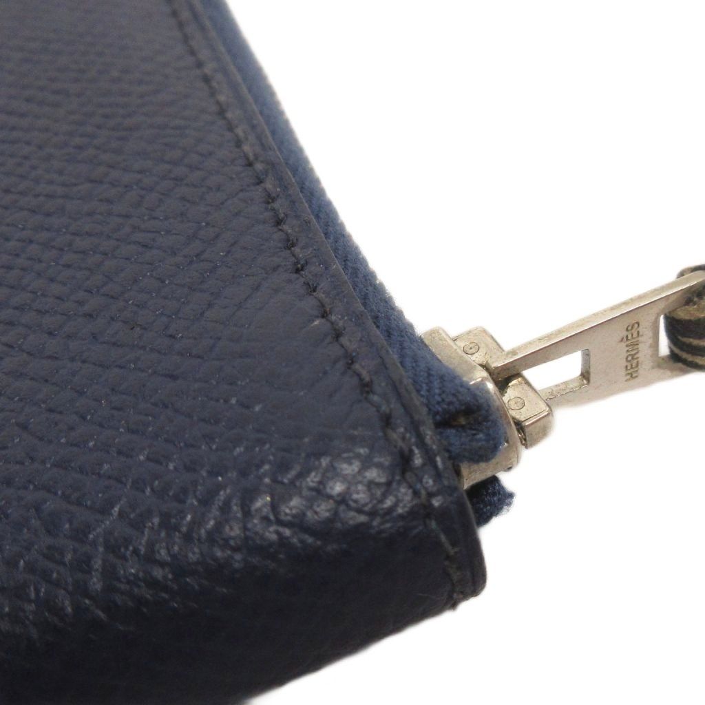 Hermes Azap Long Silk in Wallet Leather Navy — view 5