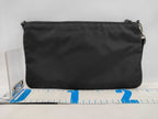 Prada Clutch Triangle Logo Black Nylon White Tag Silver — view 2