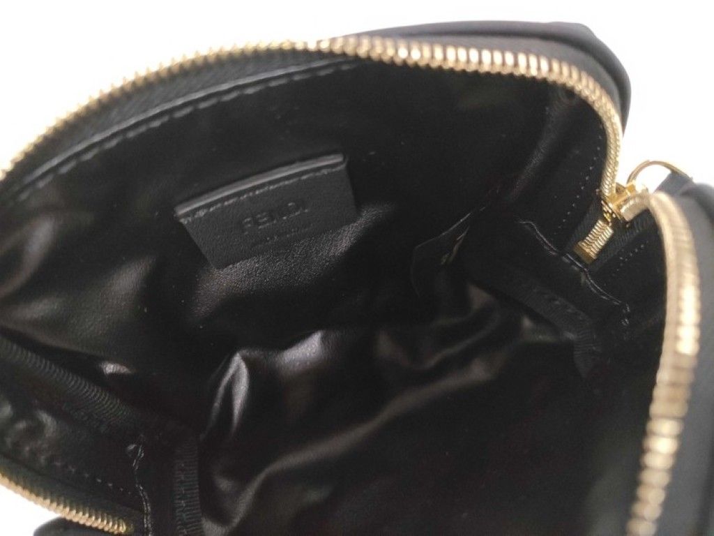 Fendi Pouch Makeuppouch Black Canvas FF Embossed Gold — view 6