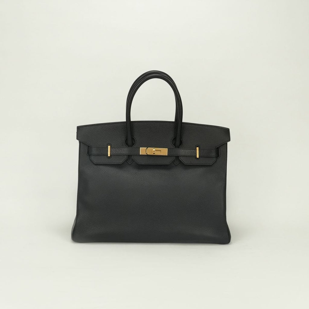 Hermes Birkin 35 Tote Noir Black Gold
