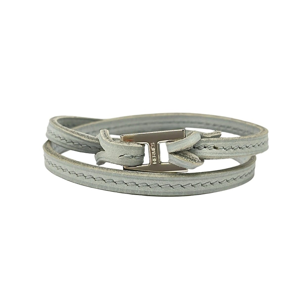 Hermes Bracelet Tillet Leather Light Gray