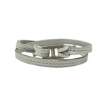 Hermes Bracelet Tillet Leather Light Gray
