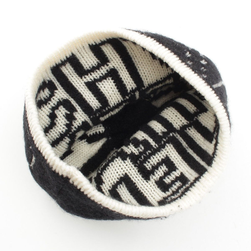 Chanel Logo Knit Cap Beanie Hat Black White — view 5