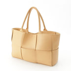 Bottega Veneta Maxi Intrecciato Arco Leather Tote Beige — view 2